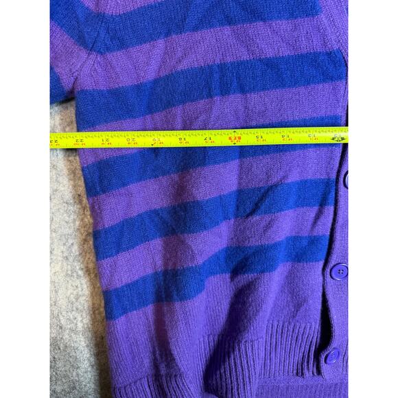 Acne Studios Womens Purple Blue Kimano Striped Oversized Wool Cardigan - Small - Picture 9 of 10